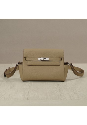 Tiger Lyly Garbo Grain Leather Shoulder Bag Grey Silver