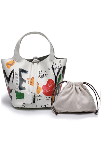Estelle Leather Bag Graffiti White