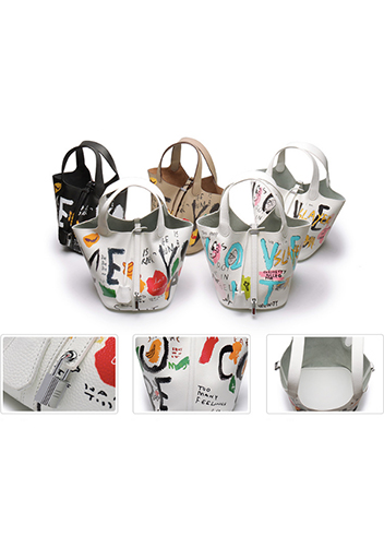 Estelle Leather Bag Graffiti White