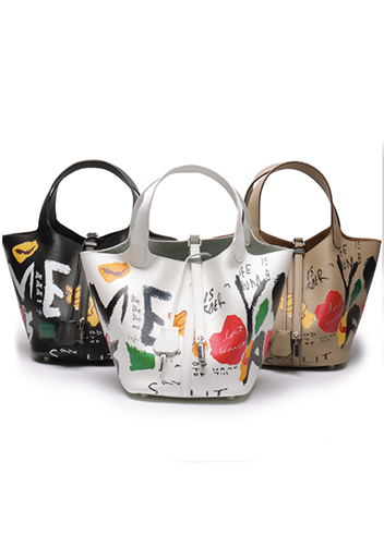 Estelle Leather Bag Graffiti White