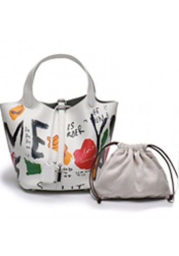 Estelle Leather Bag Graffiti White