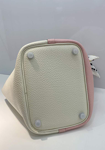 Estelle Bicolor Leather Bag White Pink