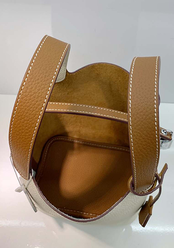 Estelle Bicolor Leather Bag White Camel