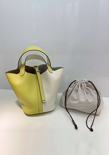 Estelle Bicolor Leather Bag Yellow White