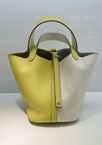 Estelle Bicolor Leather Bag Yellow White