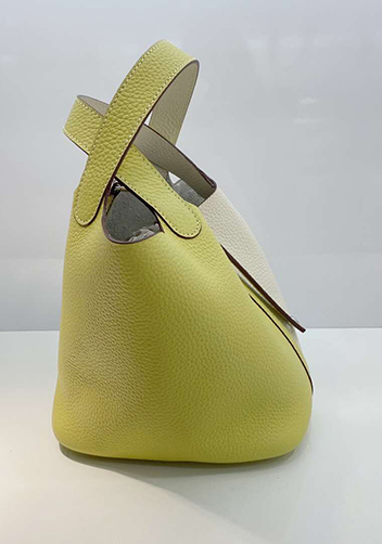 Estelle Bicolor Leather Bag Yellow White