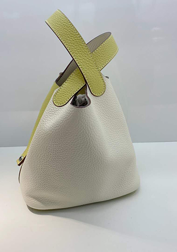 Estelle Bicolor Leather Bag Yellow White