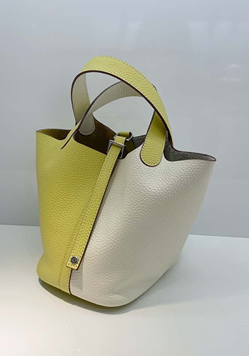 Estelle Bicolor Leather Bag Yellow White