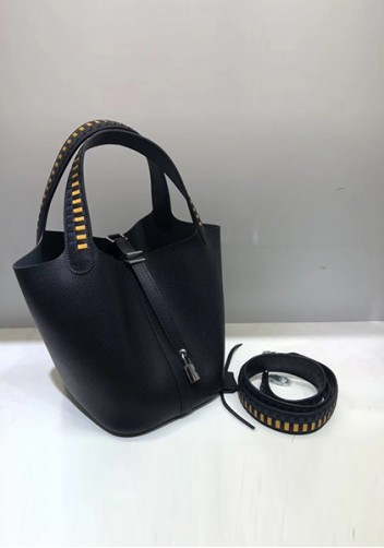 Estelle Palmprint Leather Bag Black