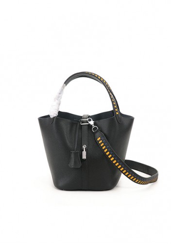 Estelle Palmprint Leather Bag Black