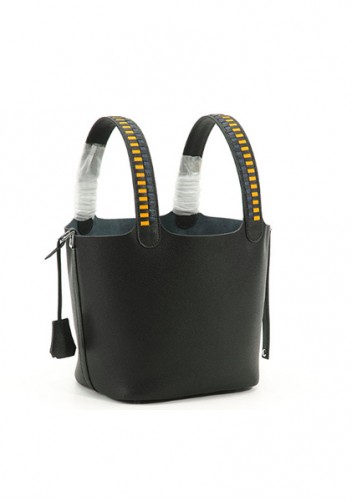 Estelle Palmprint Leather Bag Black