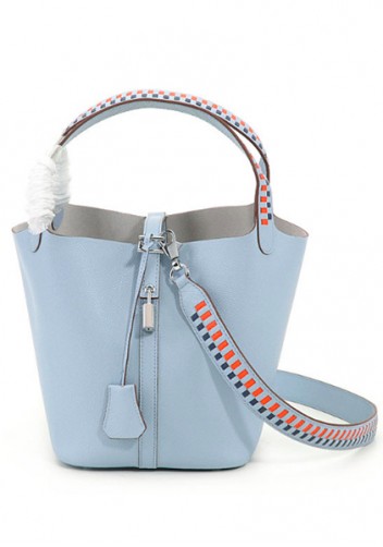 Estelle Palmprint Leather Bag Blue