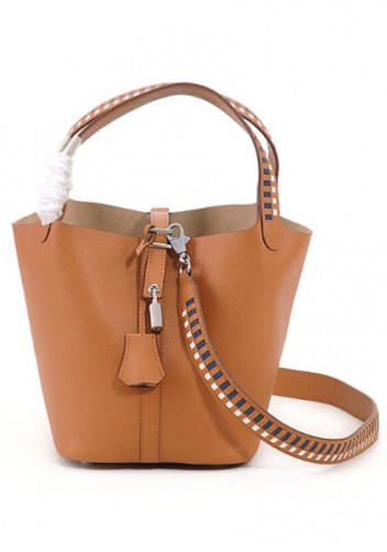 Estelle Palmprint Leather Bag Camel