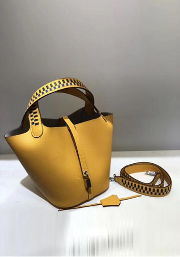 Estelle Palmprint Leather Bag Yellow