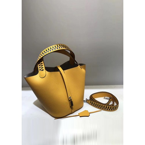 Estelle Palmprint Leather Bag Yellow