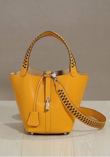 Estelle Palmprint Leather Bag Yellow