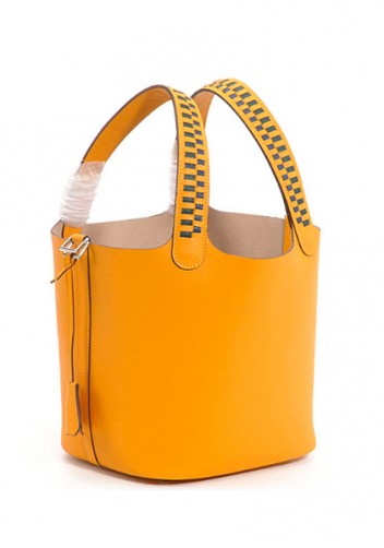 Estelle Palmprint Leather Bag Yellow