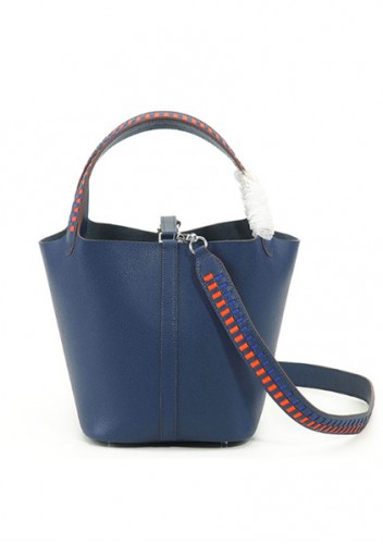 Estelle Palmprint Leather Bag Dark Blue