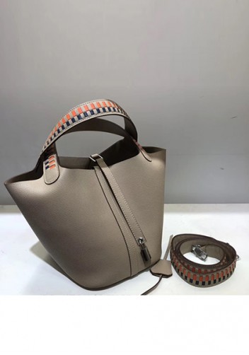 Estelle Palmprint Leather Bag Grey