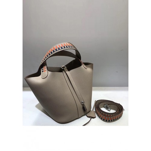 Estelle Palmprint Leather Bag Grey